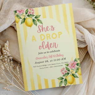 Invitación Cumpleaños 21 Lemon Yellow She's a Drop Older