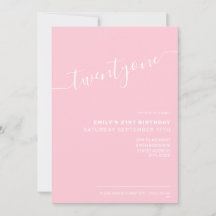 Cumpleaños 21 Moderno Elegante Rosa Escritura