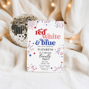 Invitación Cumpleaños 21 Rojo Blanco & Azul