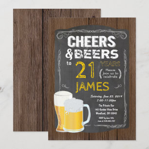 Invitación cumpleaños 21, Salud a 21 años fiesta de cerveza