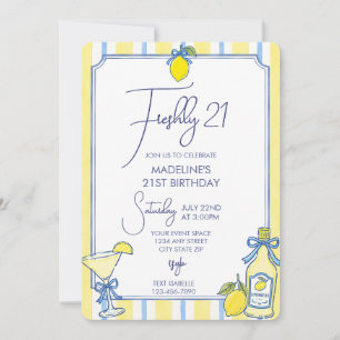 Invitación Cumpleaños 21 Tendencia Limón Estético