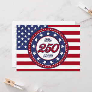 Invitación Cumpleaños 250 de América con bandera de EE. UU.
