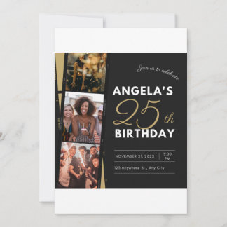 Invitación cumpleaños 25 de angela