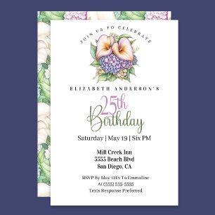 Invitación Cumpleaños 25 Pretty Pastel Calla Lily