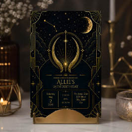 Invitación Cumpleaños 25 Tauro Zodiaco Celeste