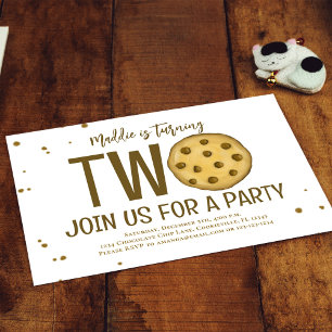 Invitación Cumpleaños 2 Años Galleta Linda