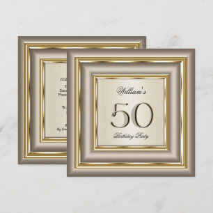Invitación Cumpleaños 2 Café Beige Crema Oro Plata Fiesta