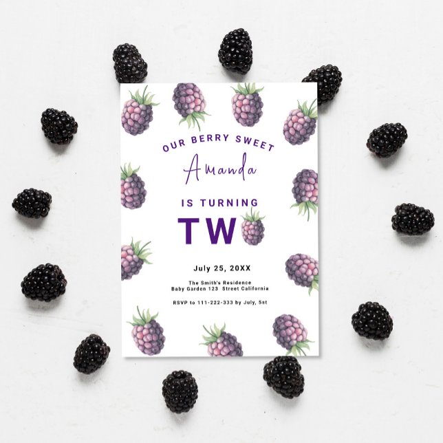 Invitación Cumpleaños 2 de Blackberry | Berry Primero (Subido por el creador)