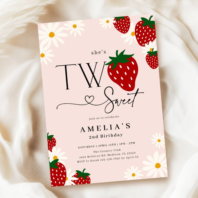 Invitación Cumpleaños 2 de Dos Fresas Dulces (Subido por el creador)