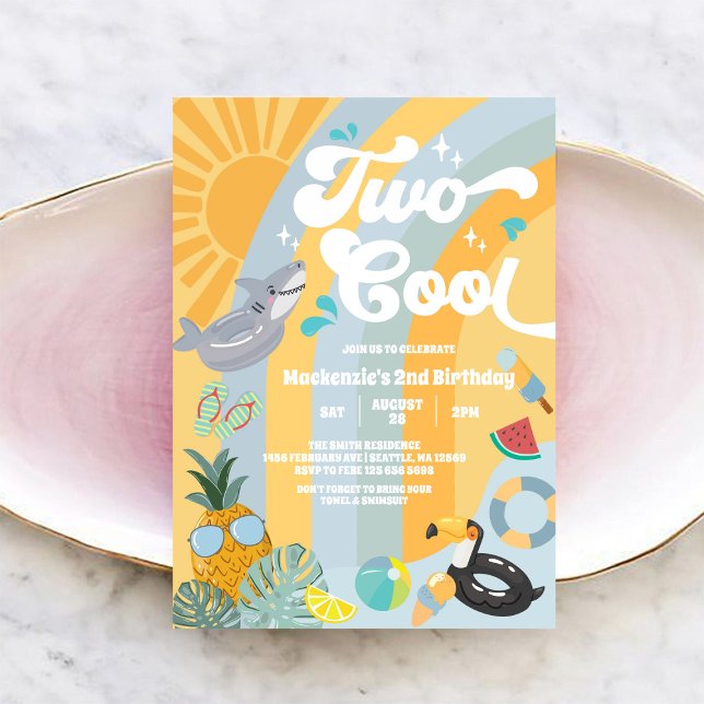 Invitación Cumpleaños 2 de Dos Frescos Verano Arco Iris Sol  (Subido por el creador)