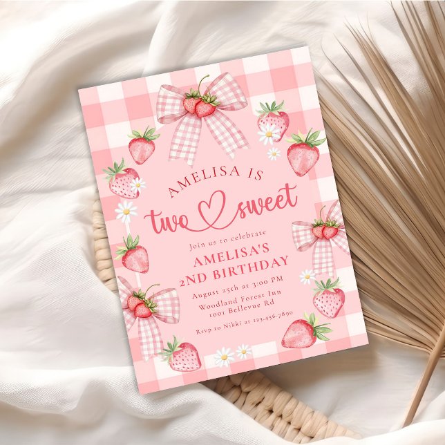 Invitación Cumpleaños 2 de Fresa Dos Dulces Bayas (Subido por el creador)