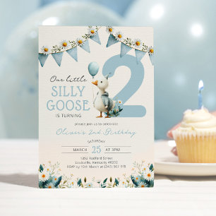 Invitación Cumpleaños 2 de Little Goose Blue Boy