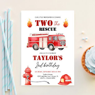 Invitación Cumpleaños 2 de los chicos del camión de bomberos