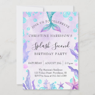 Invitación Cumpleaños 2 de Mermaid Splash