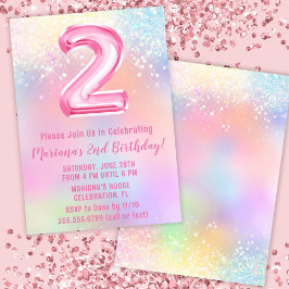 Invitación Cumpleaños 2 de Pink Rainbow