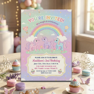 Invitación Cumpleaños 2 de Ponis y Arcoíris