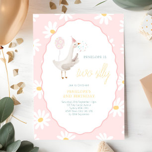 Invitación Cumpleaños 2 de Two Silly Goose Daisy Girl