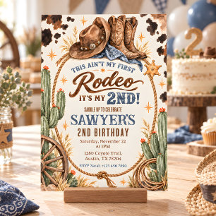 Invitación Cumpleaños 2 de Vaquero Éste No Es Mi Primer Rodeo