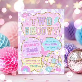Invitación Cumpleaños 2 de Varsity Groovy y Elegante