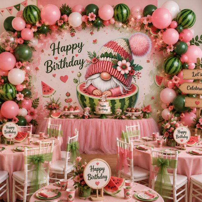 Invitación Cumpleaños 2 del Gnomo de Sandía (Subido por el creador)