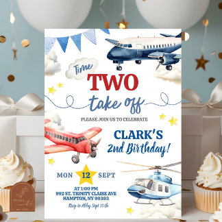 Invitación Cumpleaños 2 del Niño Avión