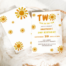 Invitación Cumpleaños 2 divertido al sol