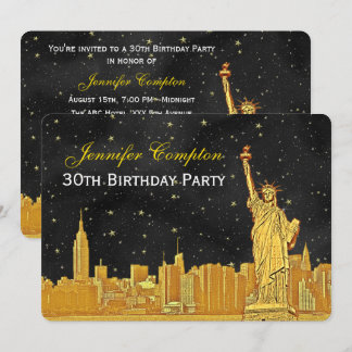 Invitación Cumpleaños #2 Grabado Blk Estrellado BG H NYC Silu