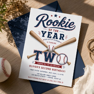 Invitación Cumpleaños 2 Rookie of the Year Béisbol