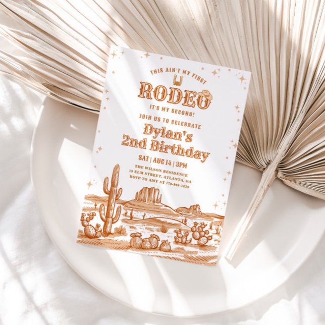 Invitación Cumpleaños 2 Vintage Brown Boy Rodeo (Subido por el creador)
