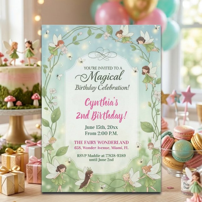Invitación Cumpleaños 2do de las hadas verdes del bosque luci (Subido por el creador)