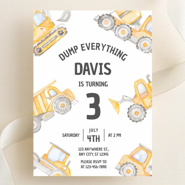 Invitación Cumpleaños 3º Camión de Construcción (Subido por el creador)