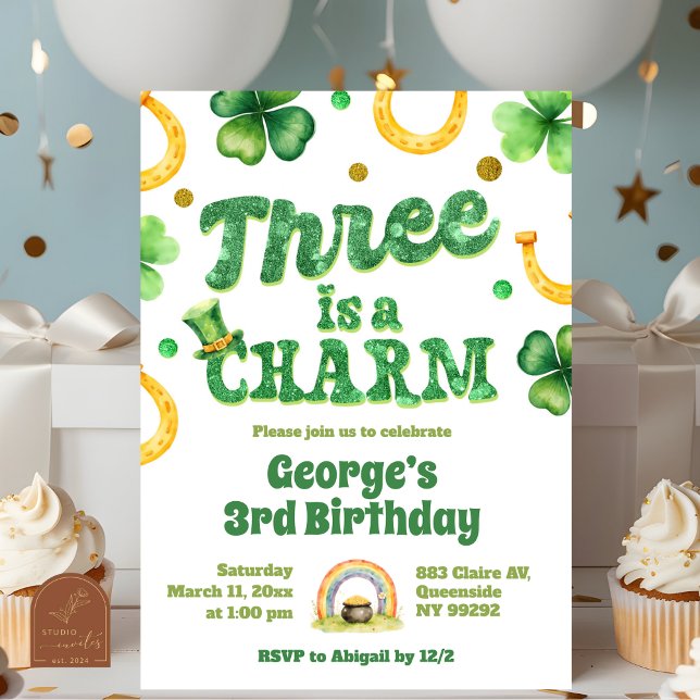 Invitación Cumpleaños 3º Glitter St Patrick (Subido por el creador)