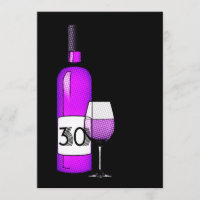 cumpleaños 30: botella de vino y vidrio