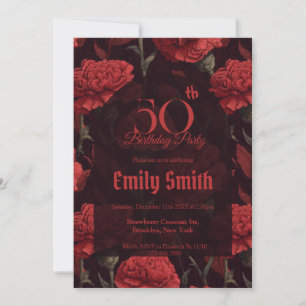 Invitación Cumpleaños 30 con Accento de Clavel Hermoso