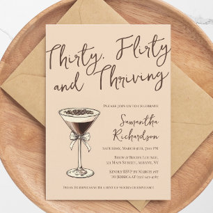 Invitación Cumpleaños 30 con Cóctel de Thirty Flirty y Thrivi