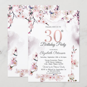 Invitación Cumpleaños 30 de Cherry Blossom