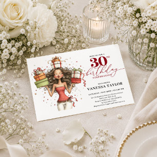 Invitación Cumpleaños 30 de Marsala Mujer Caprichosa Fiesta R