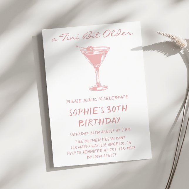 Invitación Cumpleaños 30 de Pink Martini Un Poco Mayor (Subido por el creador)