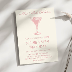 Invitación Cumpleaños 30 de Pink Martini Un Poco Mayor