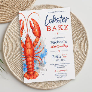 Invitación Cumpleaños 30 de Watercolor Lobster Bake