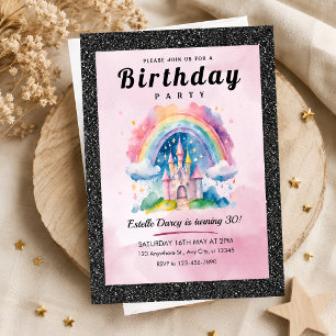 Invitación Cumpleaños 30 Elegante Castillo de la Princesa Arc