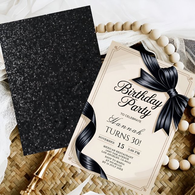 Invitación Cumpleaños 30 Elegante en Blanco y Negro (Subido por el creador)