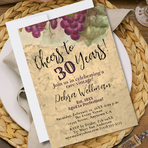 Invitación Cumpleaños 30 Feliz Cumpleaños 30 Años Viñeta Rúst