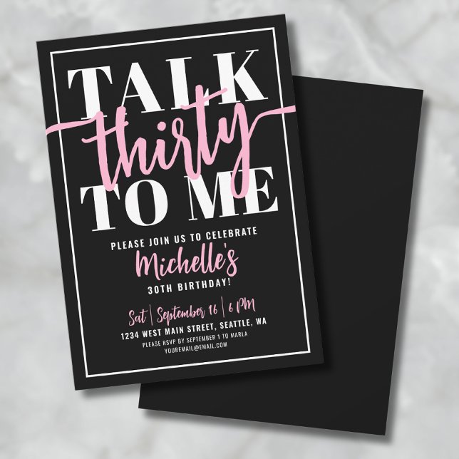 Invitación Cumpleaños 30 Hablemos Treinta Conmigo (alk Thirty To Me 30th Birthday Party Invitation)