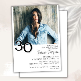 Invitación Cumpleaños 30 Moderno Minimalista Foto