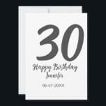Invitación cumpleaños 30 personaliza nombre fecha año plantil<br><div class="desc">diseño editable</div>