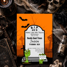 Cumpleaños 30 RIP 20s Zombie Horror Halloween 