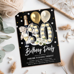 Invitación Cumpleaños 30 Rústico Chic