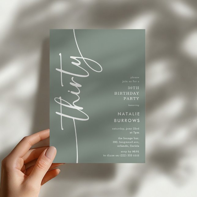 Invitación Cumpleaños 30 Script Thirty (Subido por el creador)