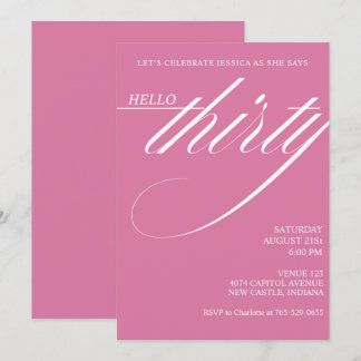 Invitación Cumpleaños 30 Simple Moderno